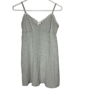 Y2K Babydoll Lace Trim Tank Top Bow Ribbed Soft Girl Preppy Coquette Dainty